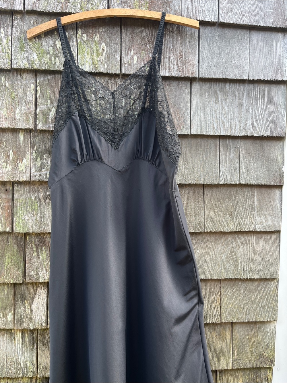 Vintage black lace slip
